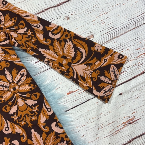 Anthropologie Maeve Paisley Orange Bell-Sleeve Mini Dress - Picture 8 of 10